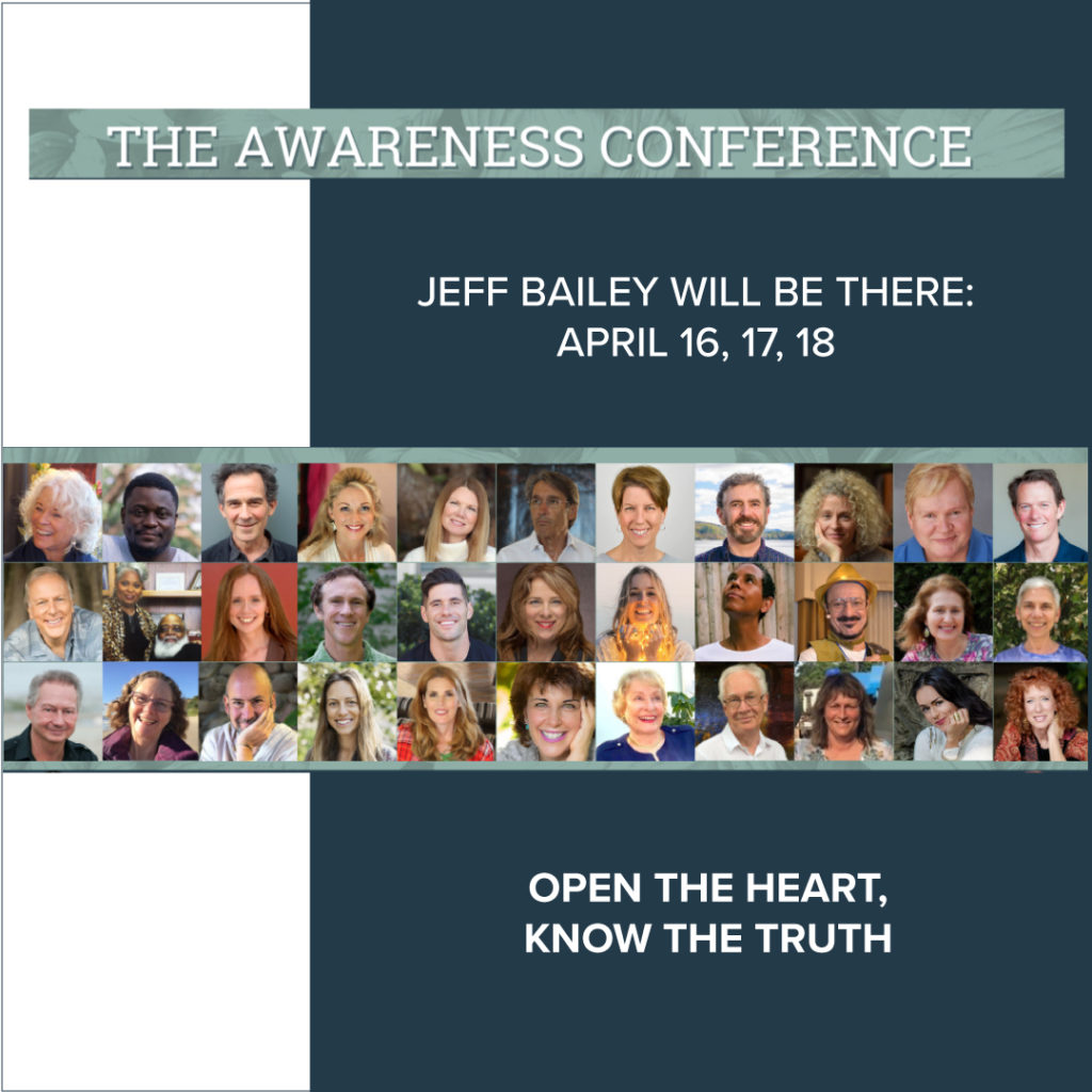 The Awareness conference with Jeff Bailey as one of the speakers presenting and guiding a yoga practice